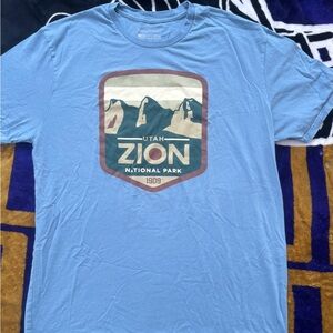 Vintage Zion National Park Light Blue T-Shirt